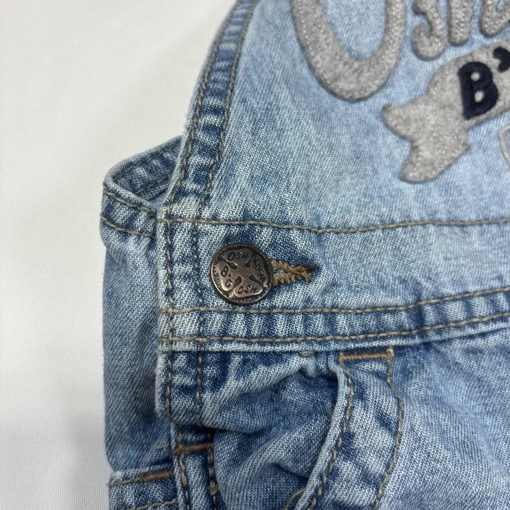 Vintage OshKosh B'Gosh Overalls Vestbak Denim Co Logo Size 18m Snap Legs EUC